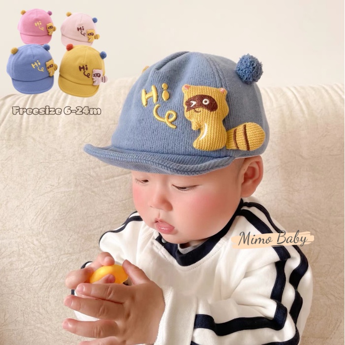 Mũ nón lưỡi trai mềm hình chú chồn tai bông dễ thương cho bé MH129 Mimo Baby