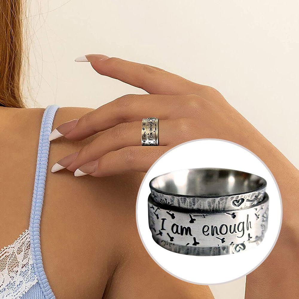 Eutus Nhẫn Hoa Bồ Công Anh Dây Bản Rộng Sáng Tạo Thiền Dành Cho Nữ