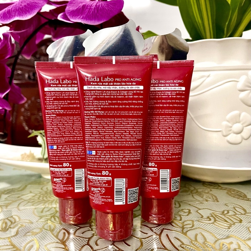 Kem rửa mặt dưỡng chuyên biệt chống lão hóa Hada Labo Pro Anti Aging Cleanser 80g