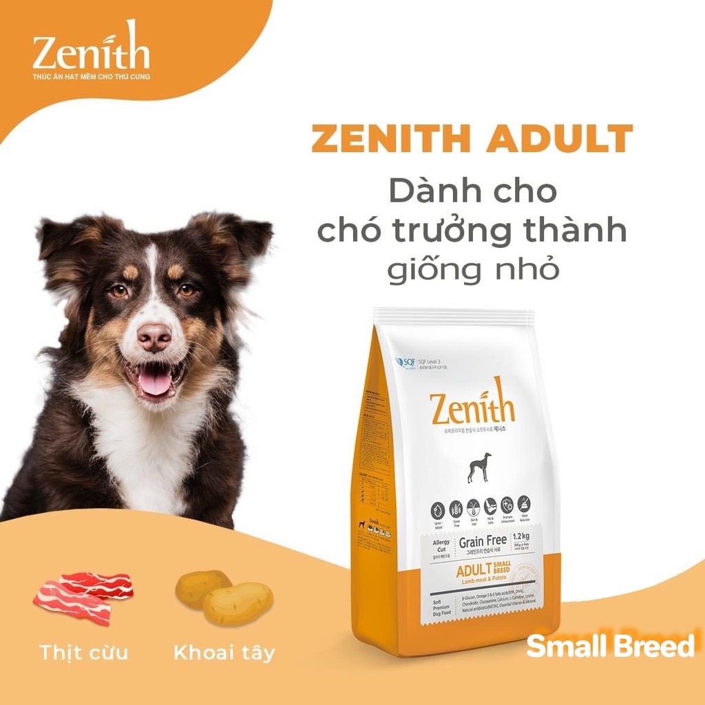Hạt mềm cho chó Zenith, Hạt mềm cho chó con và chó trưởng thành