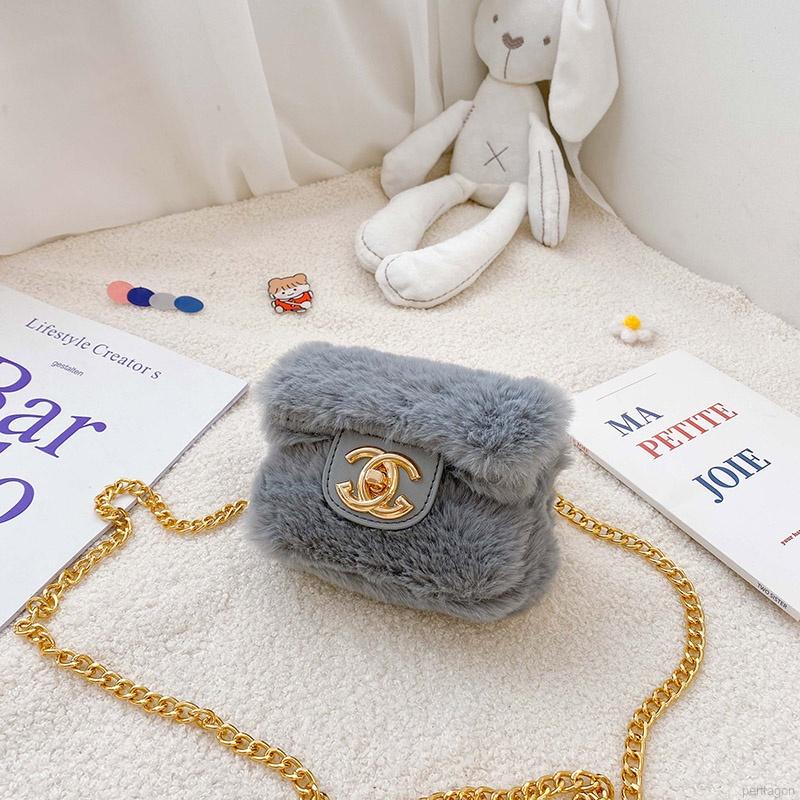 Túi Xách Lông Nhung Đeo Chéo Cho Bé Gái