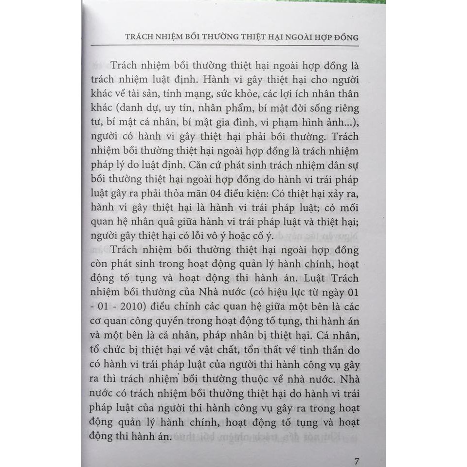 Sách - Luật Dân sự Việt Nam (Bình giải và áp dụng) - Trách nhiệm bồi thường thiệt hại ngoài hợp đồng