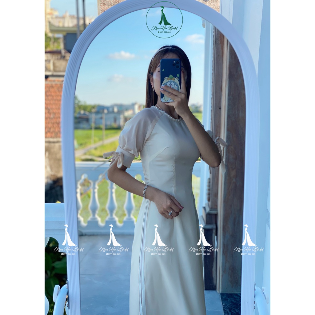 Áo Dài Cách Tân Nữ Tay Bồng Nơ TK01