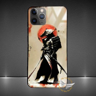 Ốp lưng kính cường lực iPhone 11, iPhone 11 Pro, iPhone 11 Pro Max hình Samurai
