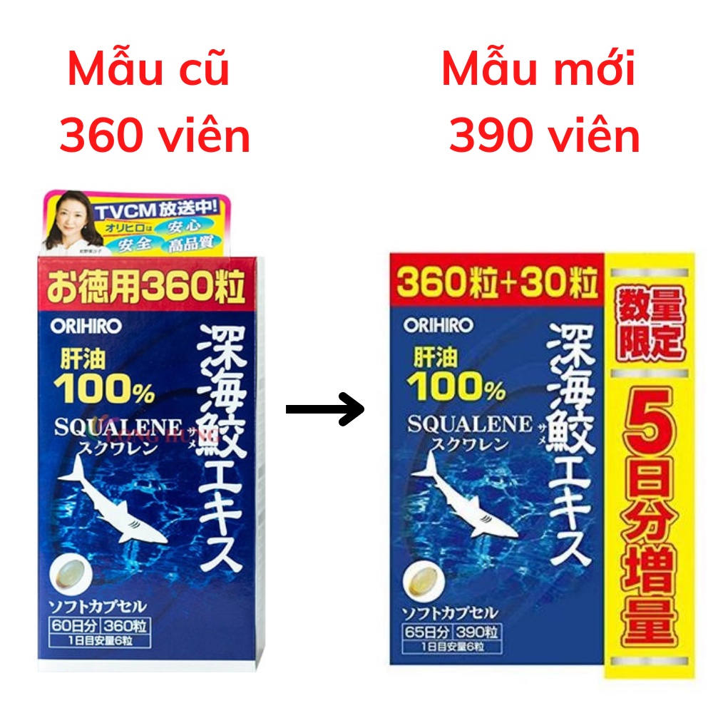 [Hỏa Tốc HN] Viên Uống Sụn Vi Cá Mập Squalene Orihio 360 Viên Nhật Bản