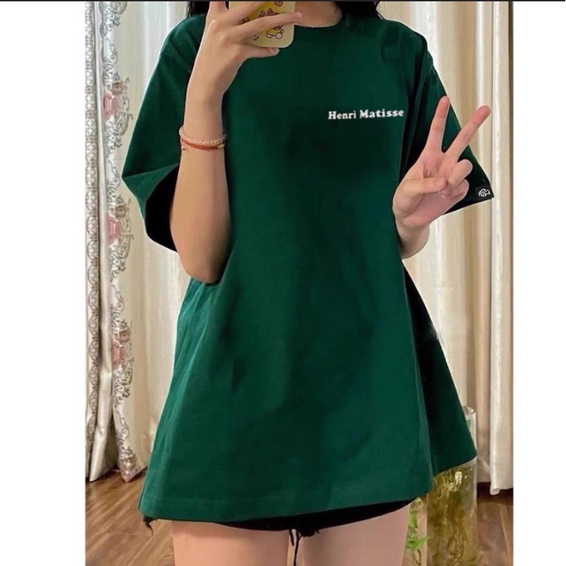 Áo thun phông logo tay Full size PINK tay lỡ form rộng HENRI MATISSE Unisex