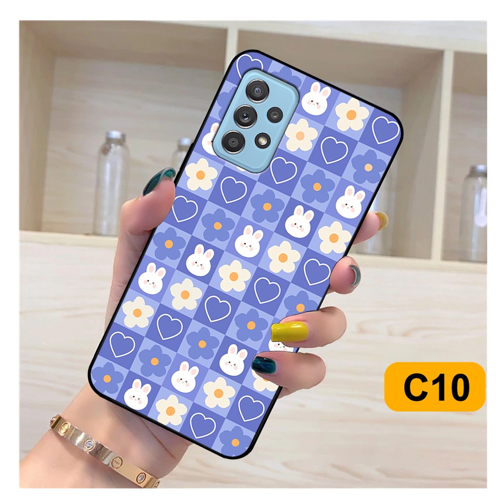 Ốp lưng Samsung A52 - A53 - A72 - A73 in hoạ tiết caro trái tim đen trắng, gấu bear cute đáng yêu