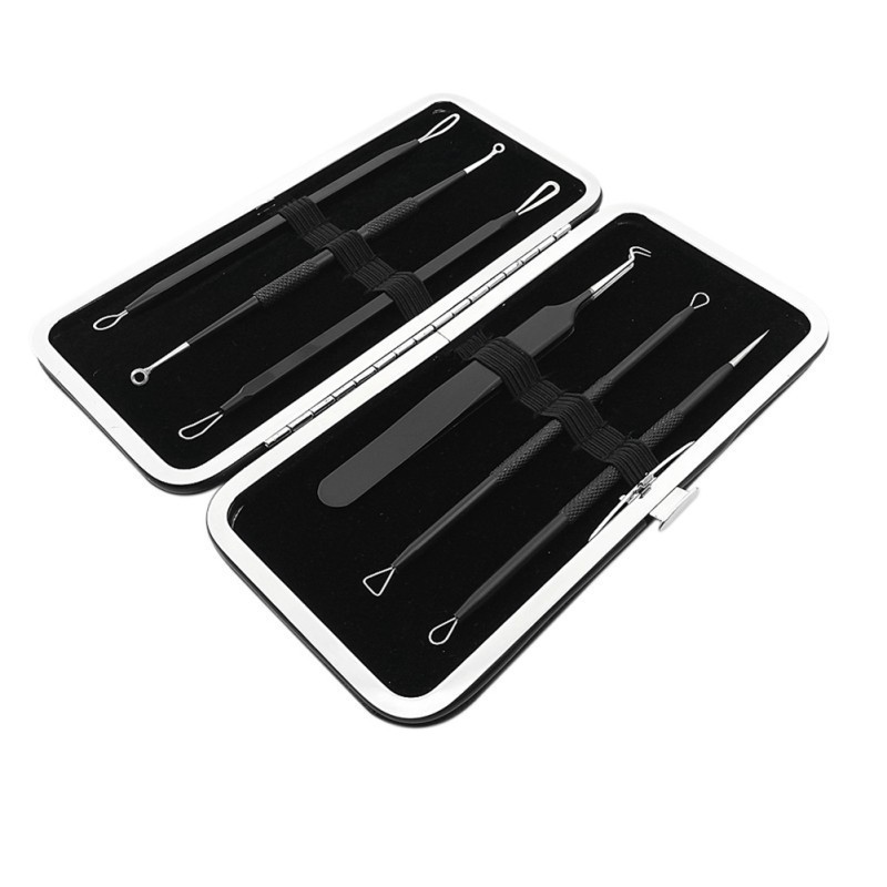 Set 6 dụng cụ nặn mụn đầu đen kèm túi đựng