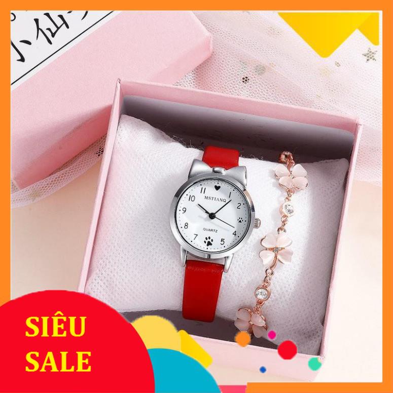 [SALE] Đồng hồ thời trang nữ Mstianq MS025 dây da cực đẹp, mặt tròn nhỏ xinh xắn, số giờ dể dàng xem giờ .