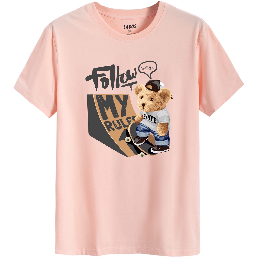 Áo thun cotton cổ tròn unisex cao cấp LADOS-9092 co giãn, thun mát, mặc cặp, mặc nhóm