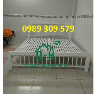 Giường sắt hộp vuông 4x8 cao cấp hcm