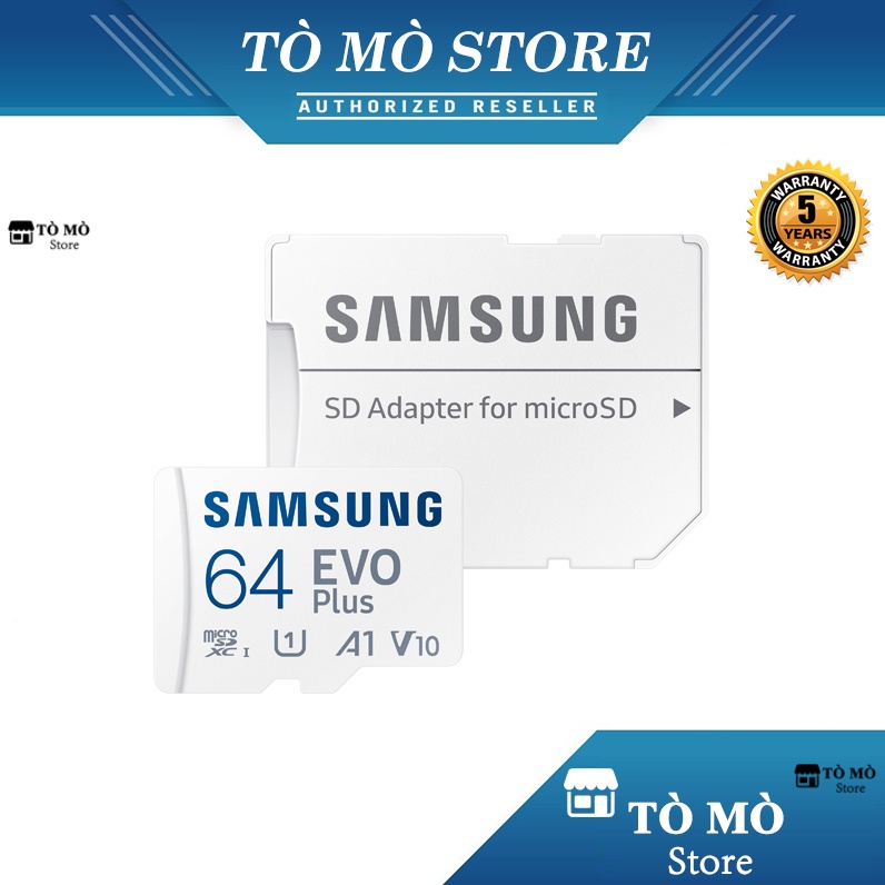 Thẻ nhớ MicroSD Samsung Evo Plus 64GB + Adapter - Bảo hành 5 năm