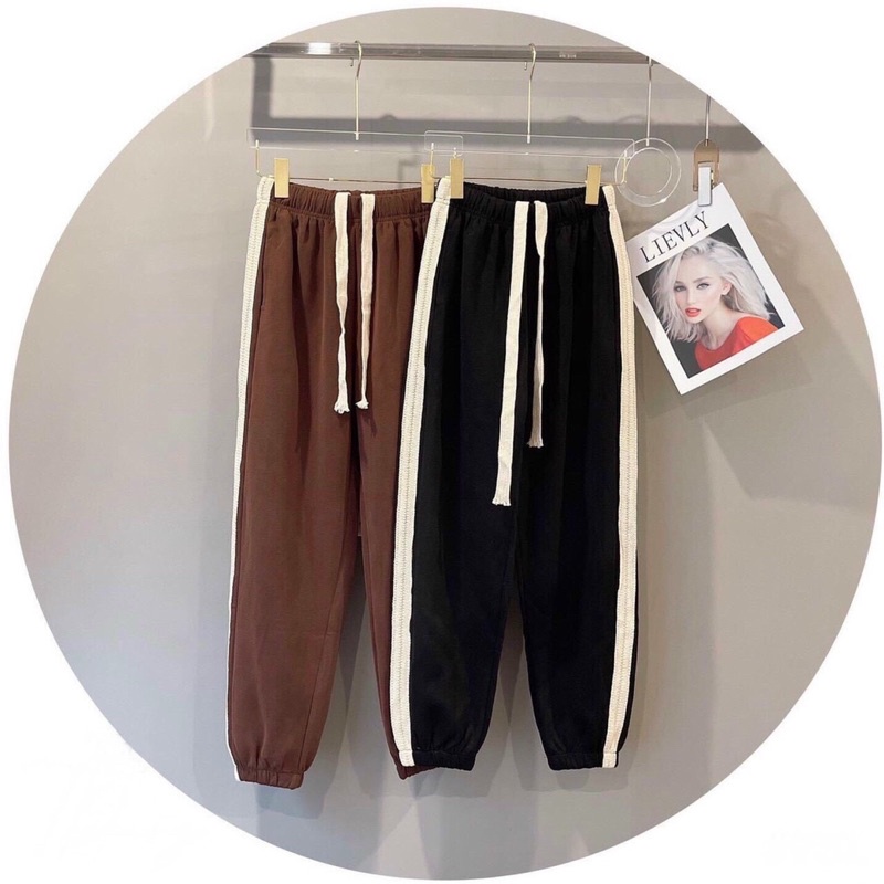 Quần jogger viền ren chất mềm đẹp- Quần jogger chất nỉ mềm siêu ấm