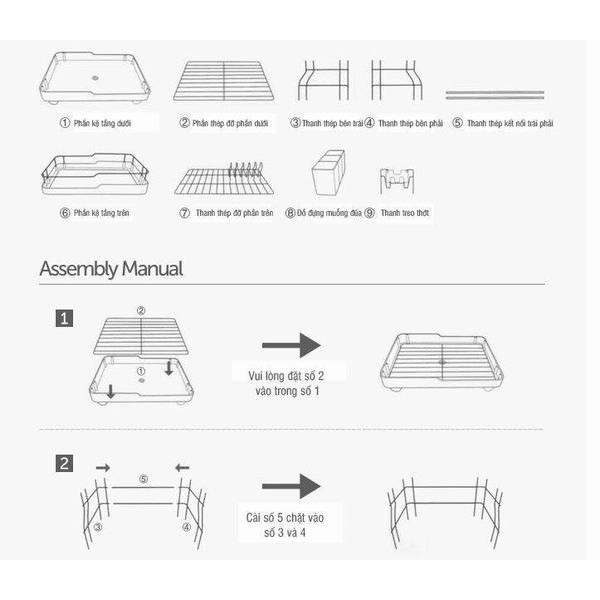 Kệ chén đĩa 2 tầng Lock&amp;Lock Dish-Rack LDR2001