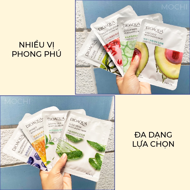 Mặt Nạ Trái Cây 8 Vị Bioaqua Dưỡng Trắng Da l Cấp Ẩm l Giảm Mụn Mask Giấy Đắp Mặt Nội Địa Trung MOCHI SHOP Trà xanh