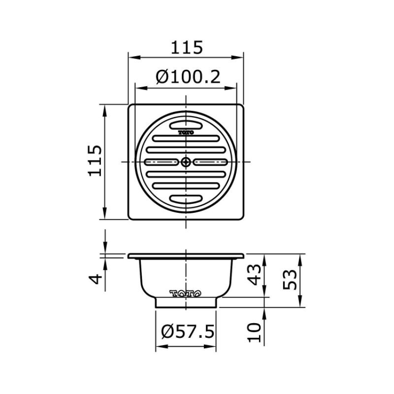 Nắp Đậy Cống Thoát Nước Sàn Nhà Toto Tx1eb