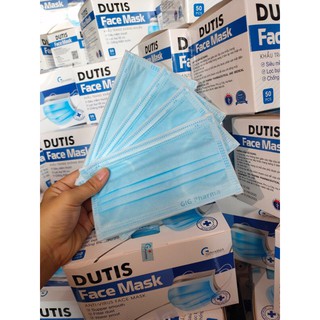 Khẩu trang yte hộp 50 cái kháng khuẩn 4 lớp cao cấp Dutis Face Mask  - Giấy chứng nhận đầy đủ