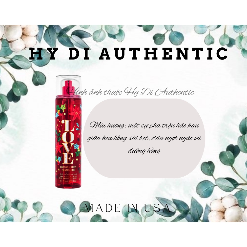LOVE COTTON CANDY CHAMPAGNE - XỊT THƠM DƯỠNG THỂ BATH & BODY WORKS USA