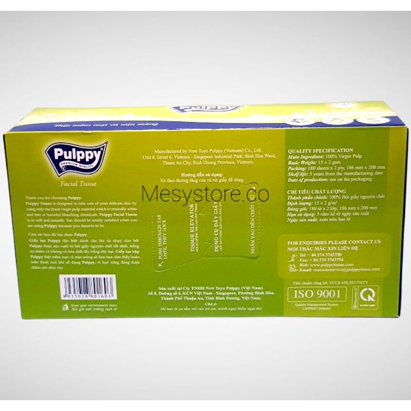 Khăn Giấy Hộp Pulppy 180 Tờ 2 Lớp ĐỂ TRÊN XE Ô TÔ PHÒNG KHÁCH
