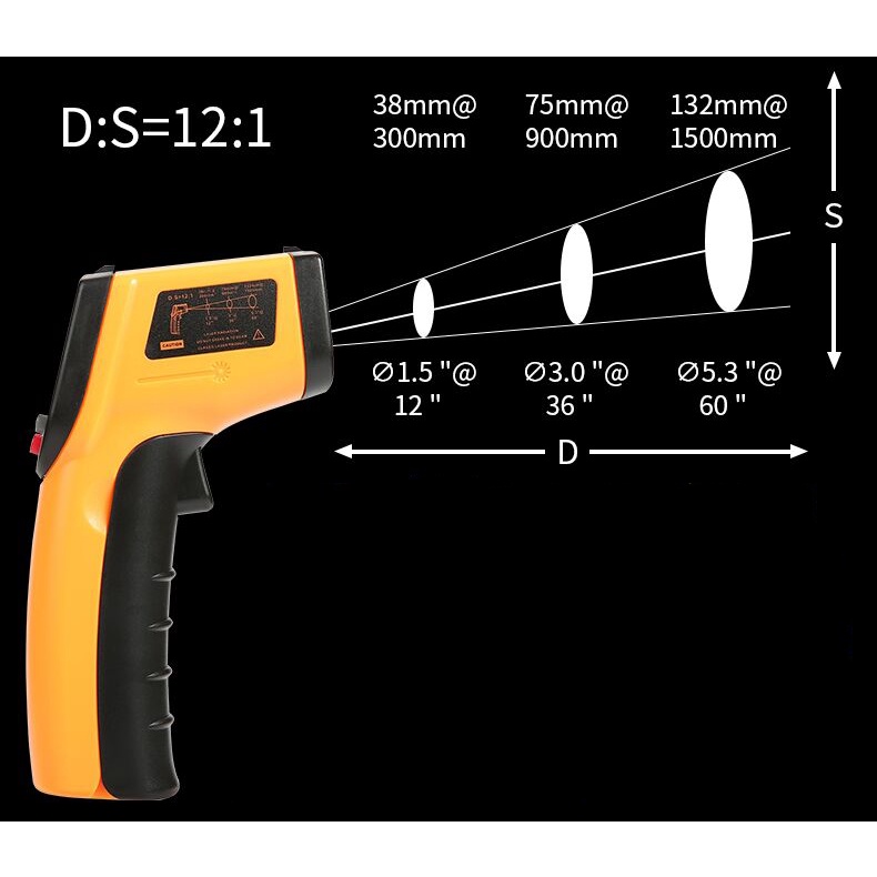 Súng bắn đo nhiệt độ INFRARED -50 : 400 độ C -58 : 752 độ F
