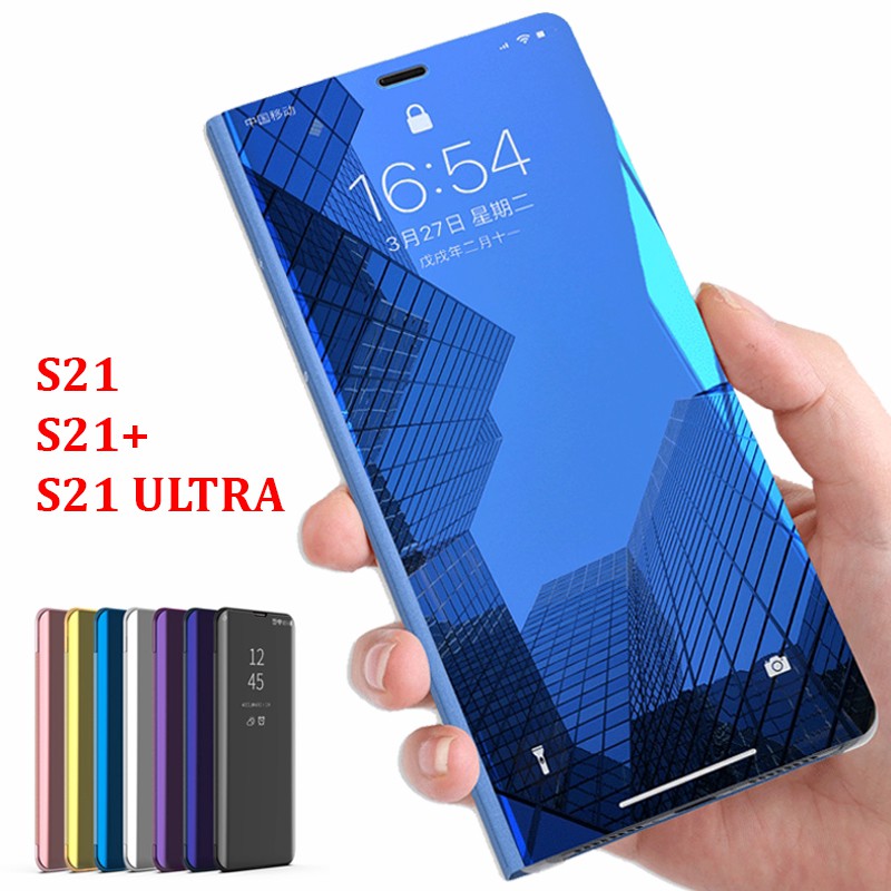 Bao da điện thoại tráng gương cho Samsung S21 S21+ S21 Ultra