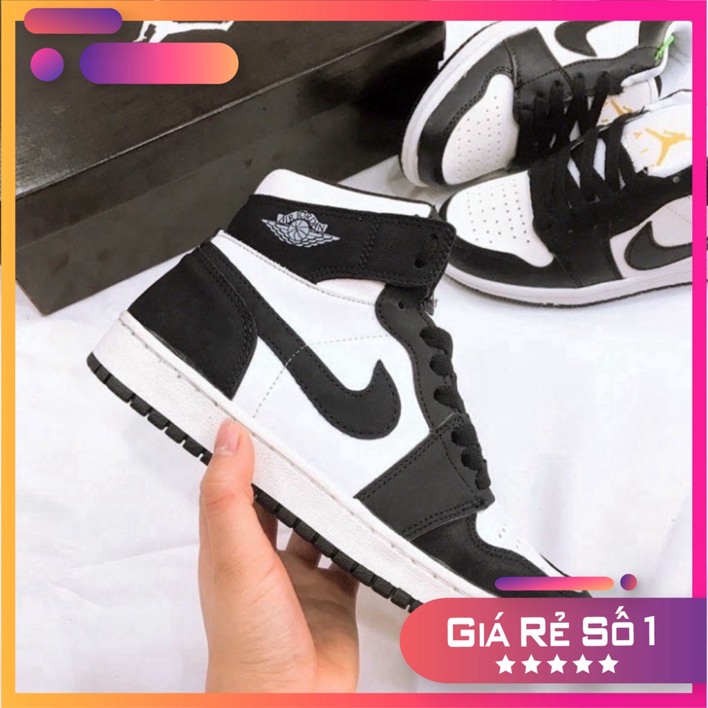 Giày thể thao JD pan.da, Giày JD1 cao cổ đen trắng nam nữ cực hot dễ phối đồ 2021 Rẻ Nhất Shopeee