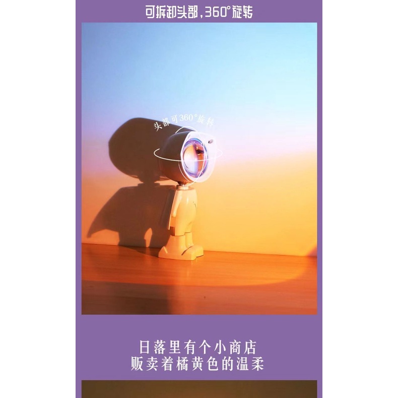 Robot Đèn Chiếu Cầu Vồng Trang Trí Phông Nền Chụp Ảnh Đẹp Mắt