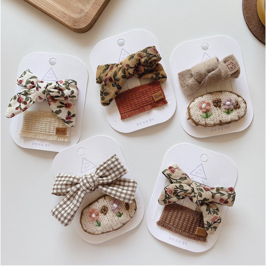 Set kẹp tóc Vintage cho bé