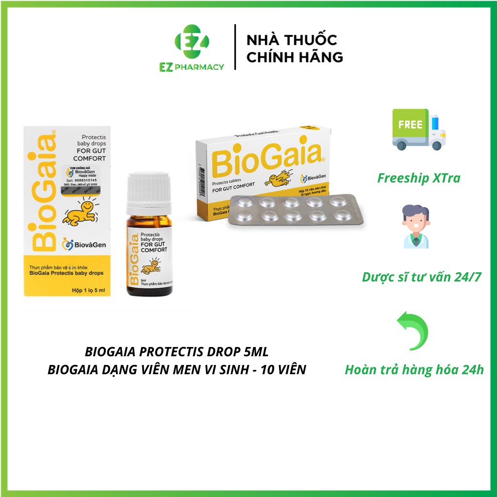 Biogaia Protectis Drop 5ml, Biogaia dạng viên men vi sinh - Tăng cường hấp thu miễn dịch, hết táo bón