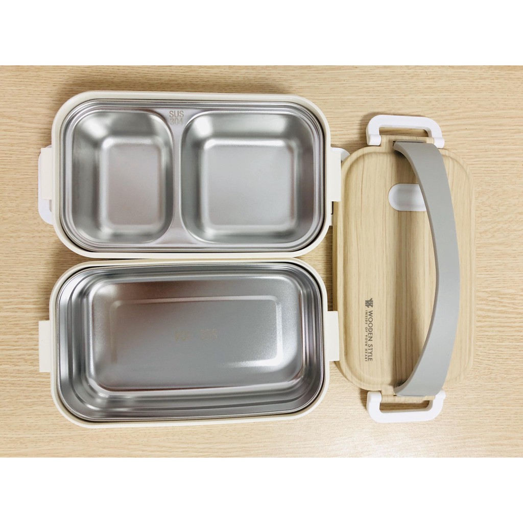 Hộp cơm inox 2 tầng kèm túi giữ nhiệt