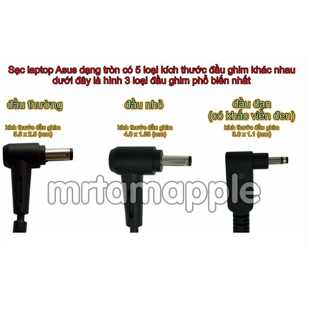 (ADAPTER) SẠC LAPTOP ASUS 19.5V-7.7A (150W) (Slim, Đầu thường) kích thước đầu ghim (5.5 x 2.5 mm)