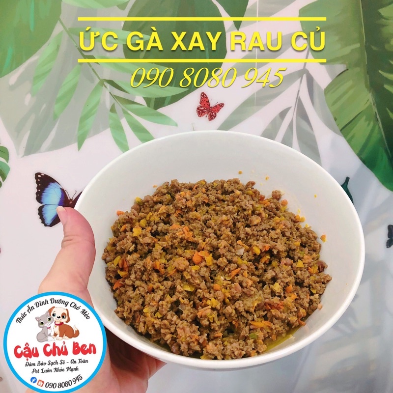 (Sỉ 10kg) 1KG ỨC GÀ XAY RAU CỦ-(HOẢ TỐC)