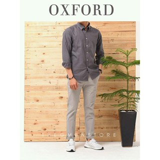 ÁO SƠ MI OXFORD CAO CẤP XÁM GHI, CỔ BẺ DÁNG ÔM, CHẤT VẢI ĐƯỜNG MAY CHUẨN VNXK