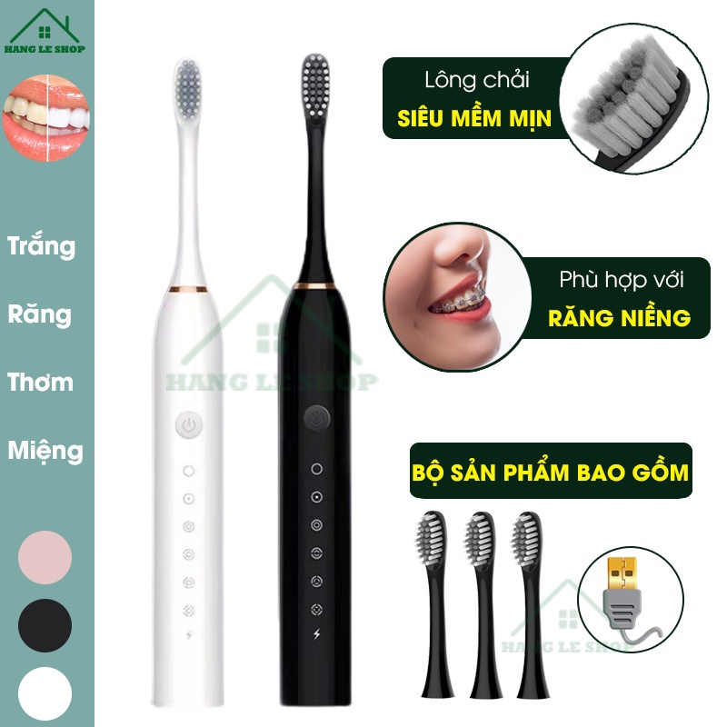Bàn Chải Điện Tự Động SONIC X3 - Hoàn Toàn Tự Động, 6 Chế Độ Chăm Sóc Răng, Lông Chải Dupont Siêu Mềm