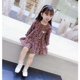 Váy bo tay chất thô Vintage cho bé gái