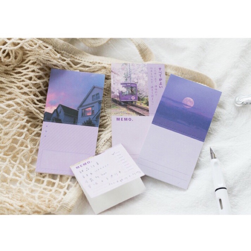 Tập 60 tờ 3 mẫu giấy note ghi chú dạng xé phong cách Hàn Quốc