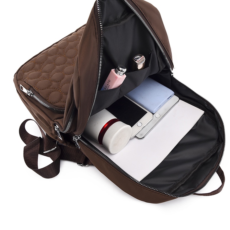 Ba Lô Vải Oxford Thêu Đường Chỉ Kim Cương Cỡ Lớn Cho Nữ Sinh