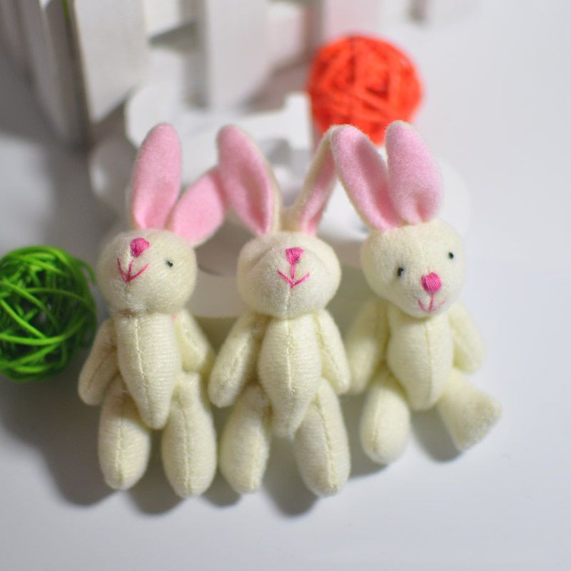 Thỏ nhồi bông mini 7.5cm chuyên dụng cho trang trí tiệc cưới