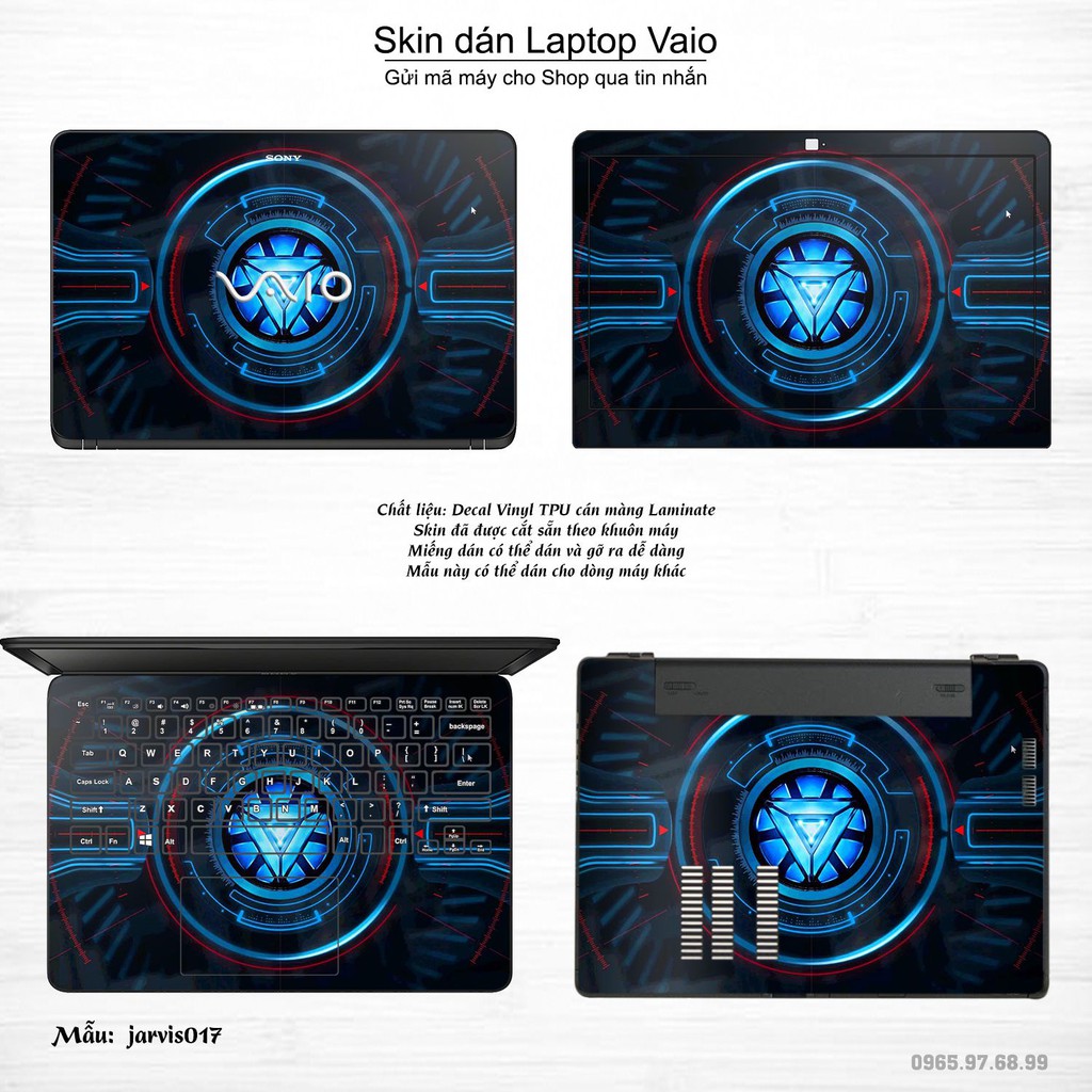 Skin dán Laptop Sony Vaio in hình Jarvis (inbox mã máy cho Shop)