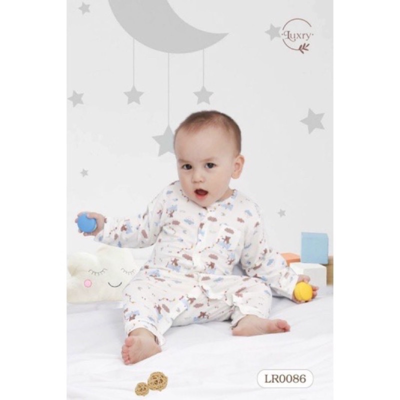 Body dài tay hoạ tiết Luxry vải sợi tre cao cấp cho bé trai bé gái