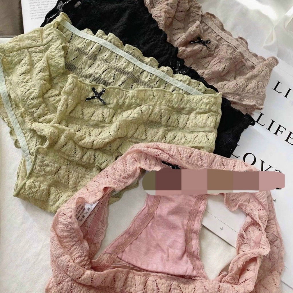 Quần Lót Nữ Ren Nhún Mềm Mịn Co Giản Sexy Min Underwear 120220