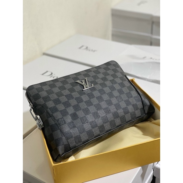 VÍ CLUTCH L.V KHOÁ SỐ CẦM TAY UNISEX NAM NỮ CHUẨN FULLBOX HÀNG SẴN SHIP GRAB