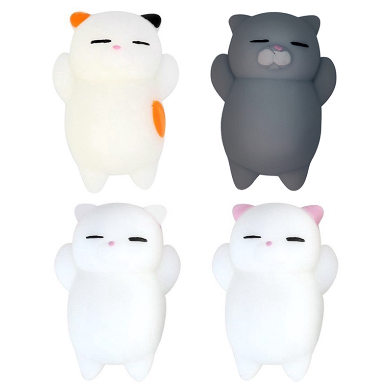 Hot 1Pcs Squishy Toy Mini Cat Squishy Mochi Soft Quishy Stress Relief Animal Toys ICE