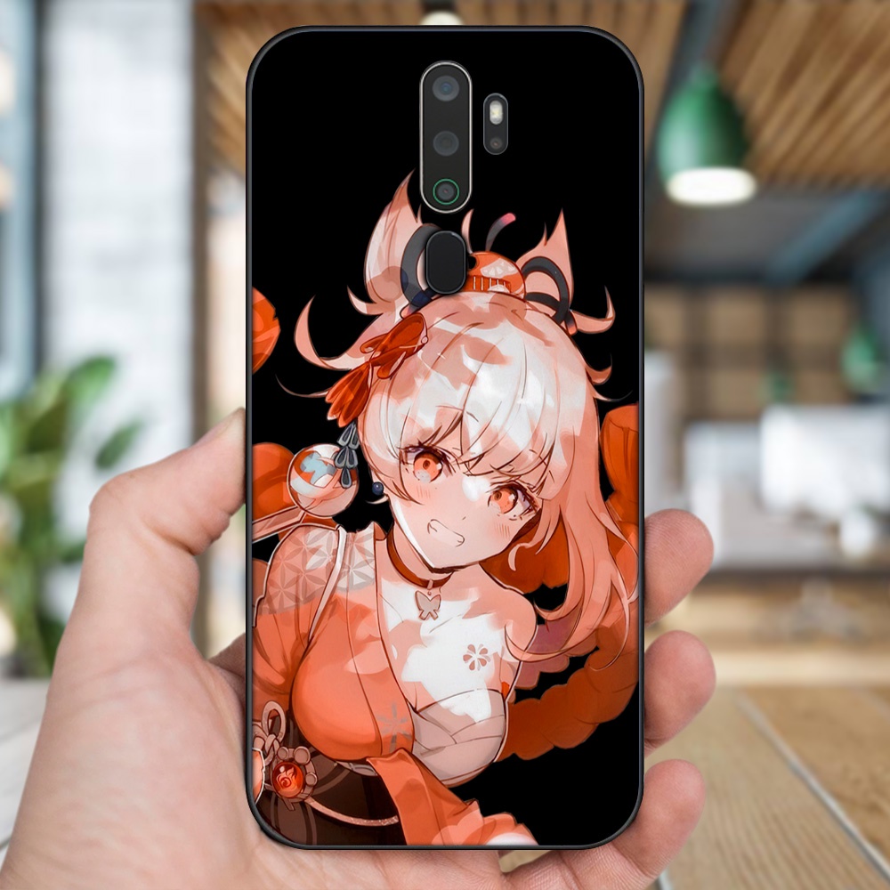 Ốp lưng Oppo A5 2020, A9 2020 viền đen in hình Yoimiya Genshin Impact