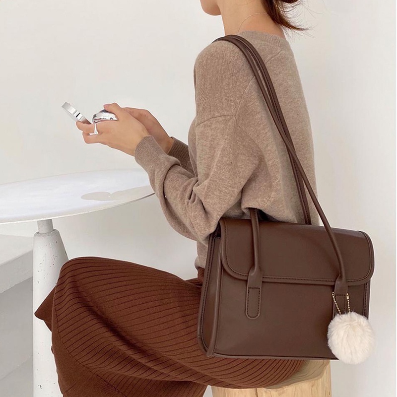 Túi Đeo Vai / Kẹp Nách Hình Vuông Cỡ Nhỏ Thiết Kế Đơn Giản Phong Cách Retro Thời Trang Cho Nữ