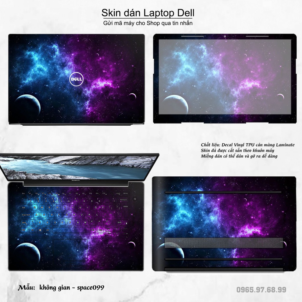 Skin dán Laptop Dell in hình không gian nhiều mẫu 17 (inbox mã máy cho Shop)