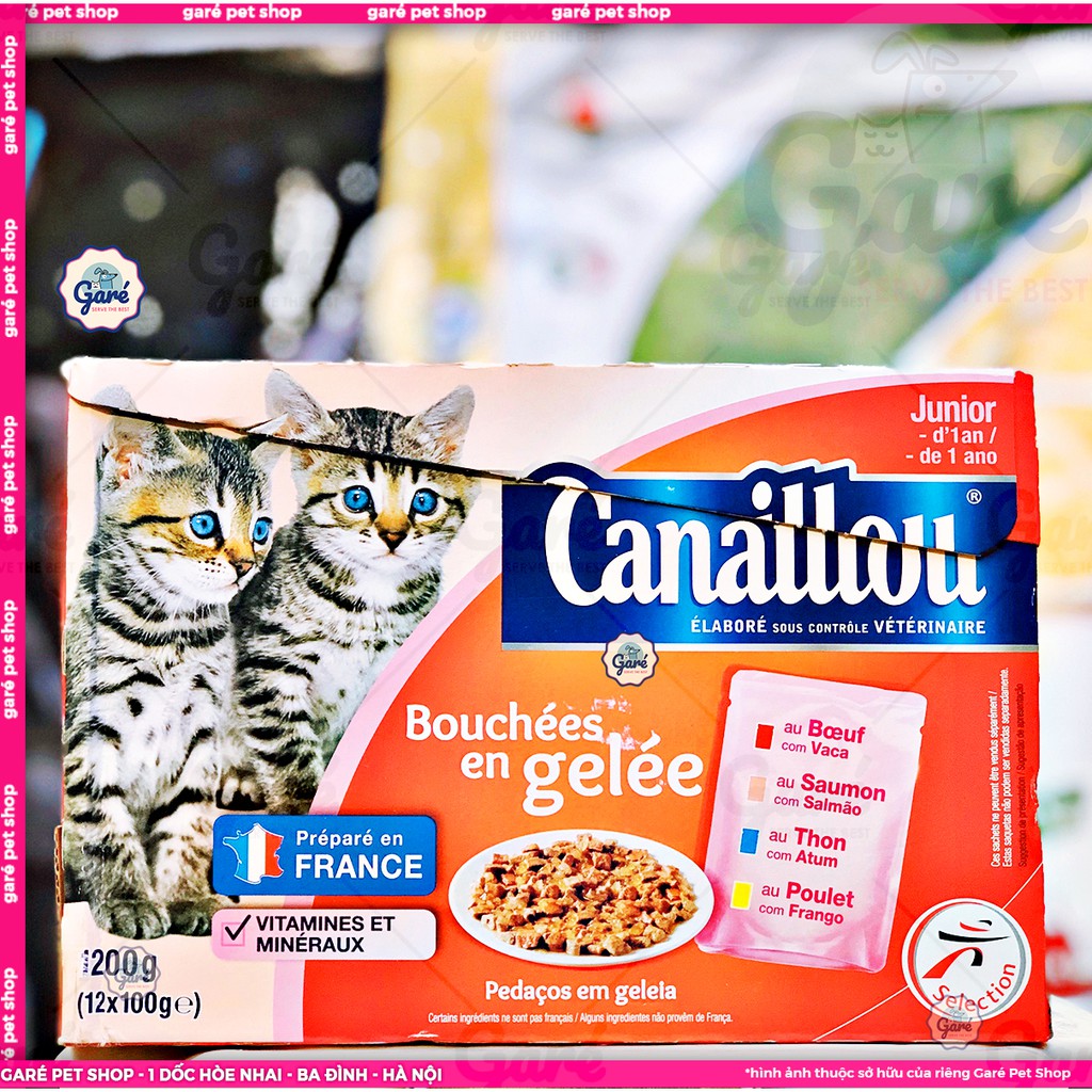 Pate Pháp Bouchées cho Mèo en Geleé Canaillou đủ vị cho Mèo con dưới 1 tuổi - Canaillou Pate Bouchées en Geleé Kitten