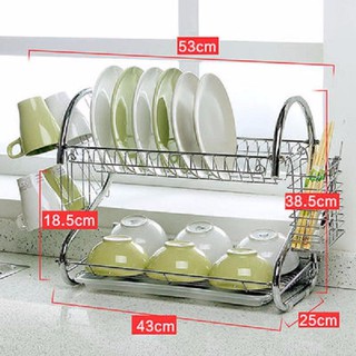 Kệ Để Bát Đĩa Đồ Dùng Nhà Bếp Hai Tầng Bằng Inox Không Rỉ Homestar