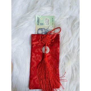 Bao lì xì gấm đỏ may mắn