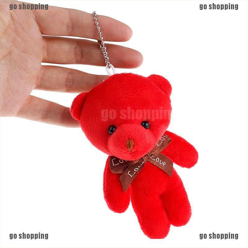 {go shopping}Mini plush bear stuffed cartoon animal cute key chain pendant soft toy